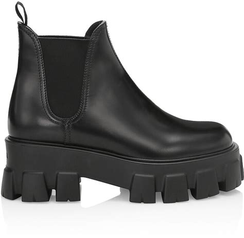 prada lug sole leather chelsea boots|Prada Monolith 55 Leather Lug.